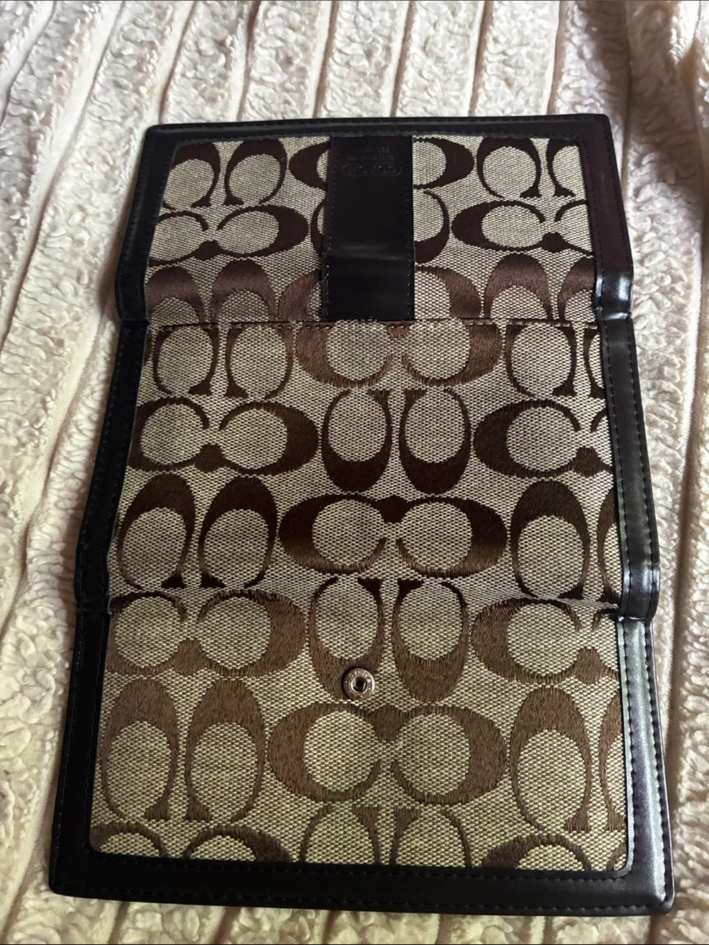 Coach Brown Signature Jacquard Continental Wallet - Picture 3 of 4